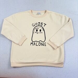 Indie Mens Sweatshirt Cream Ghost Malone XL Streetwear Grunge Rap Aesthetic